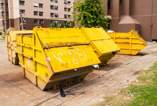 Demolition waste being removed in Brent Cross area