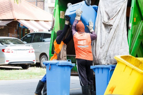 Safe and enclosed skip for waste disposal in Brent Cross
